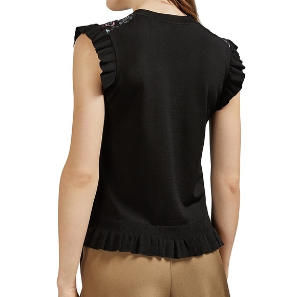 TED BAKER Letino Hazel Ruffle Top Size 2 - Picture 3 of 12